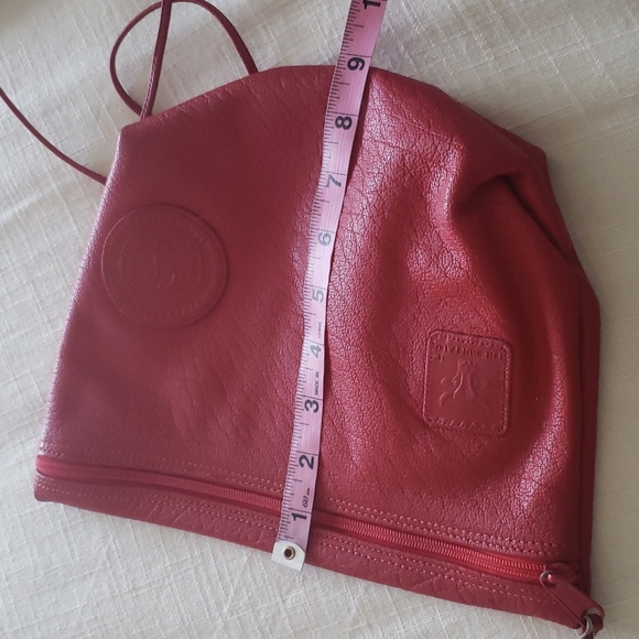 Vintage Carlos Falchi Red Leather Crossbody Bag - Picture 10 of 11